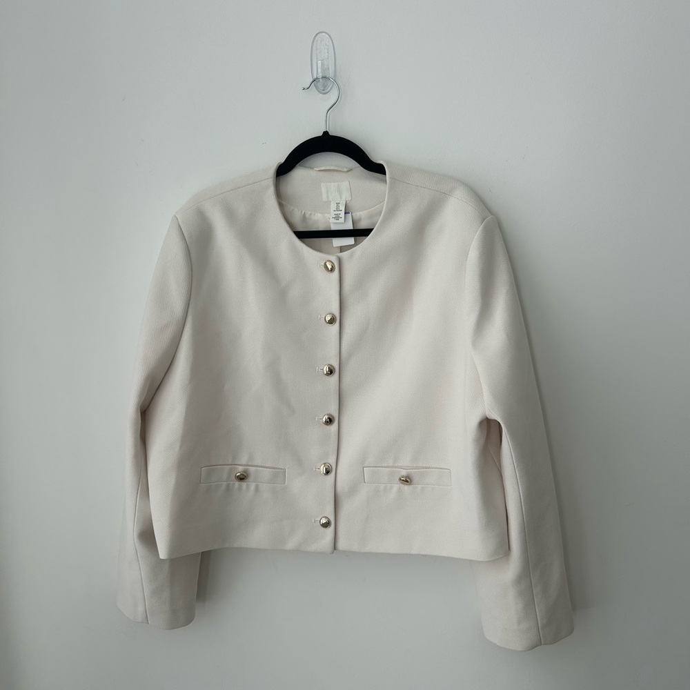 H and m elegant cream short jacket